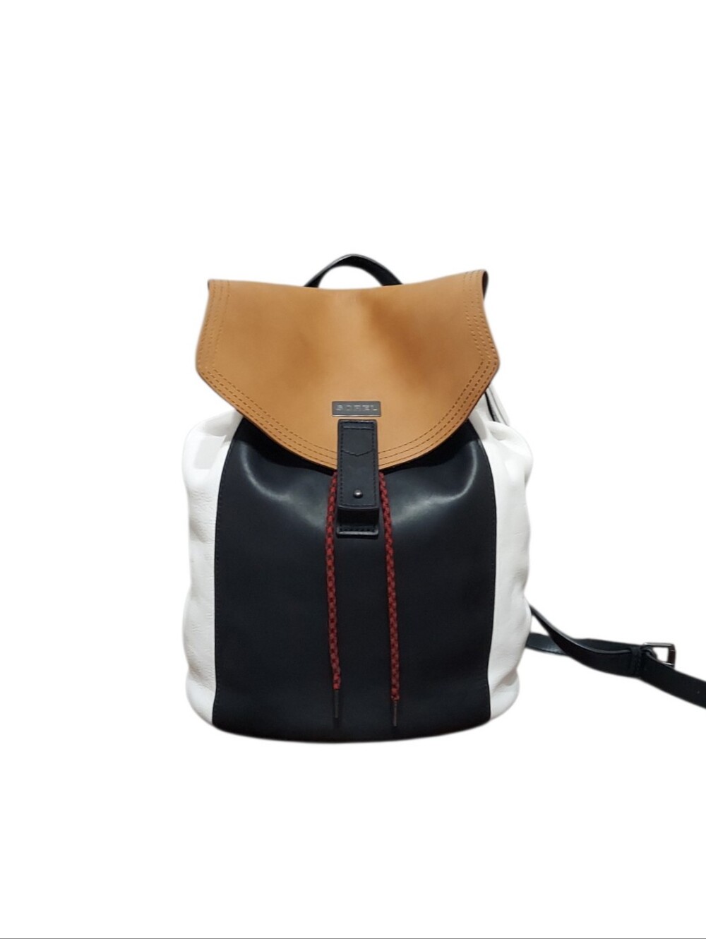 Sorel Tri Tone Full Grain Drawstring Leather Backpack Gently Loved